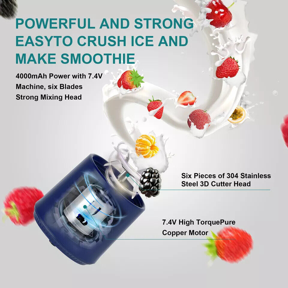 Portable Blender - 17Oz Personal Blender for Smoothies and Shakes| 4000Mah