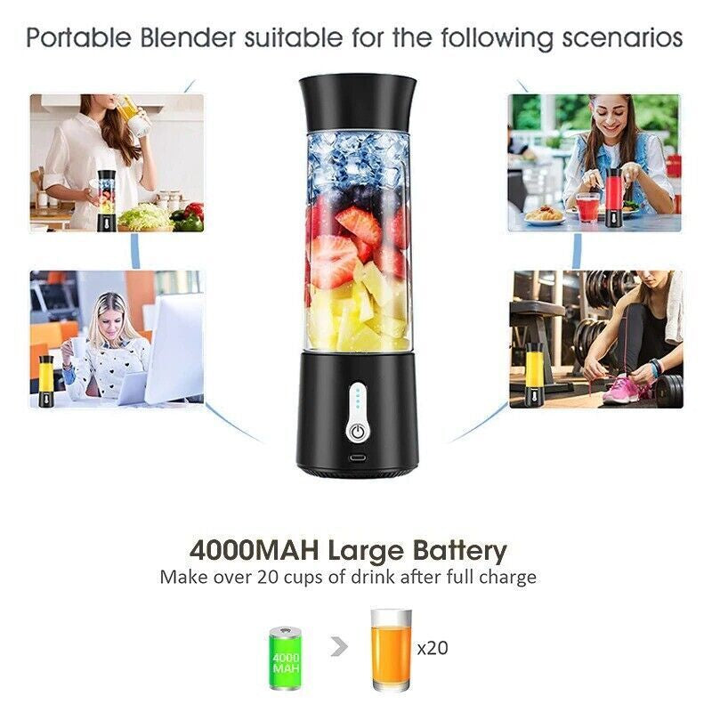 Portable Blender - 17Oz Personal Blender for Smoothies and Shakes| 4000Mah