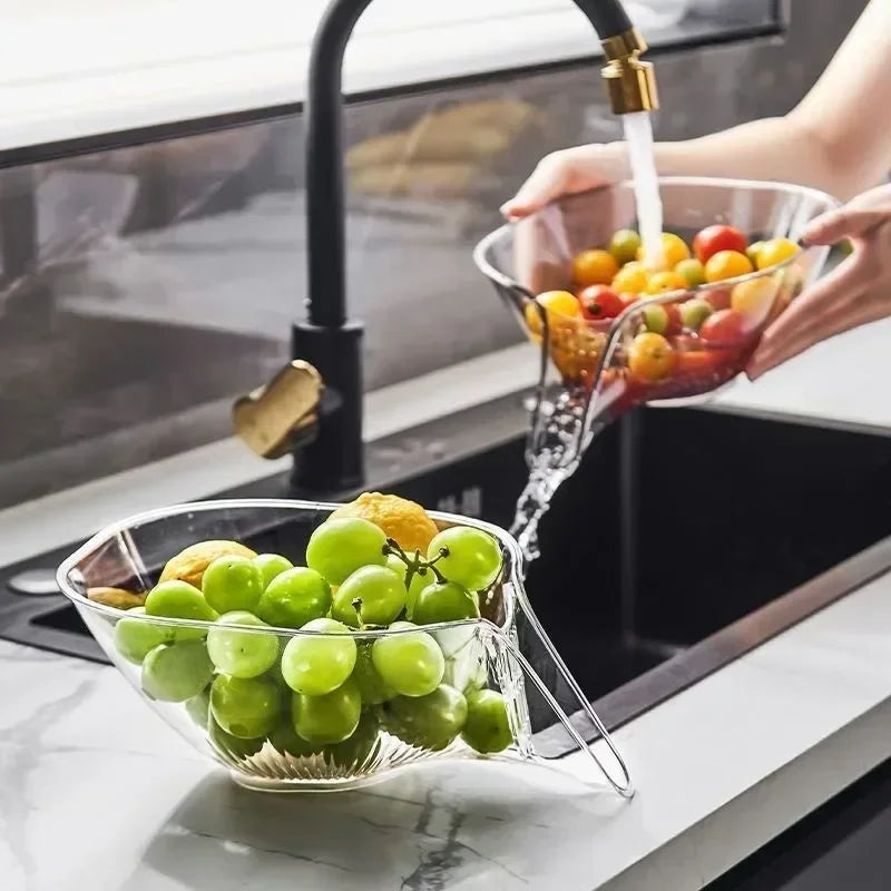 Kitchen Vegetable Drain Basket Household Sink Vegetable Basin Colander Multi-Functional Storage Fruit Plate Kitchen Gadgets